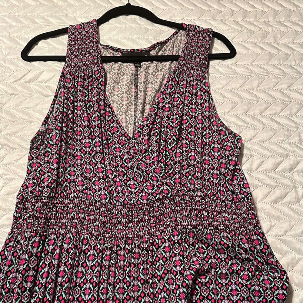 Lane Bryant Purple and Pink Midi Dress